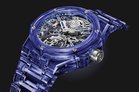 hublot big bang in red and blue sapphire cases|big bang tourbillon sapphire bracelet.